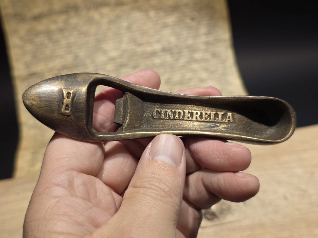 5" Brass "Cinderella" High Heel Shoe Bottle Opener - 9