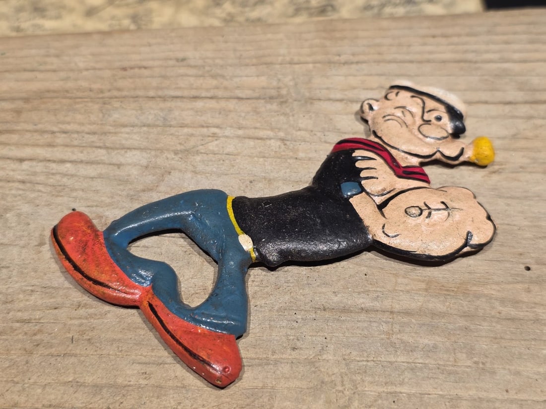 5" Cast Iron Popeye Bottle Opener - 8