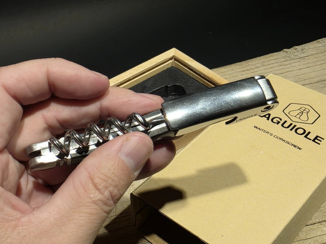 Laguiole Corkscrew with Black Horn Handles - 4