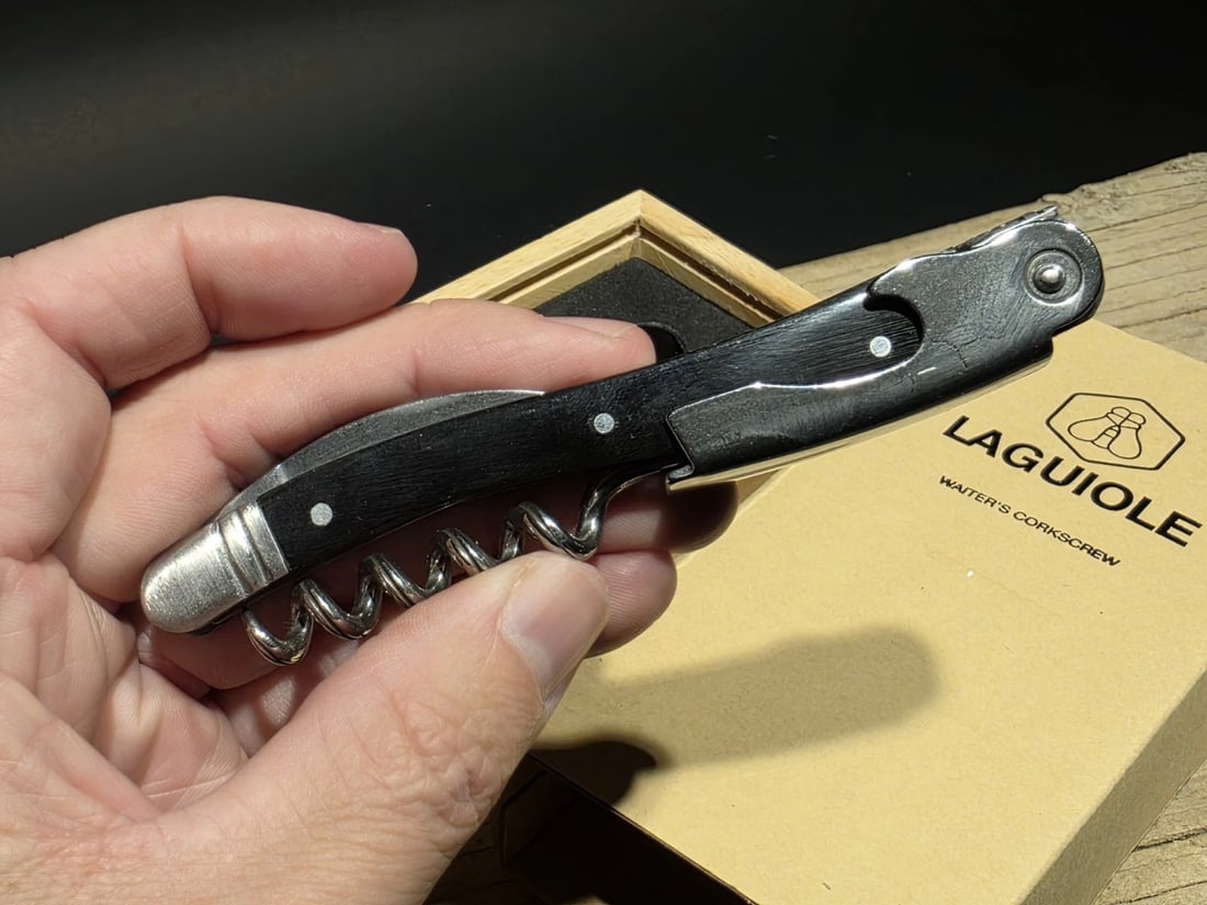 Laguiole Corkscrew with Black Horn Handles - 8