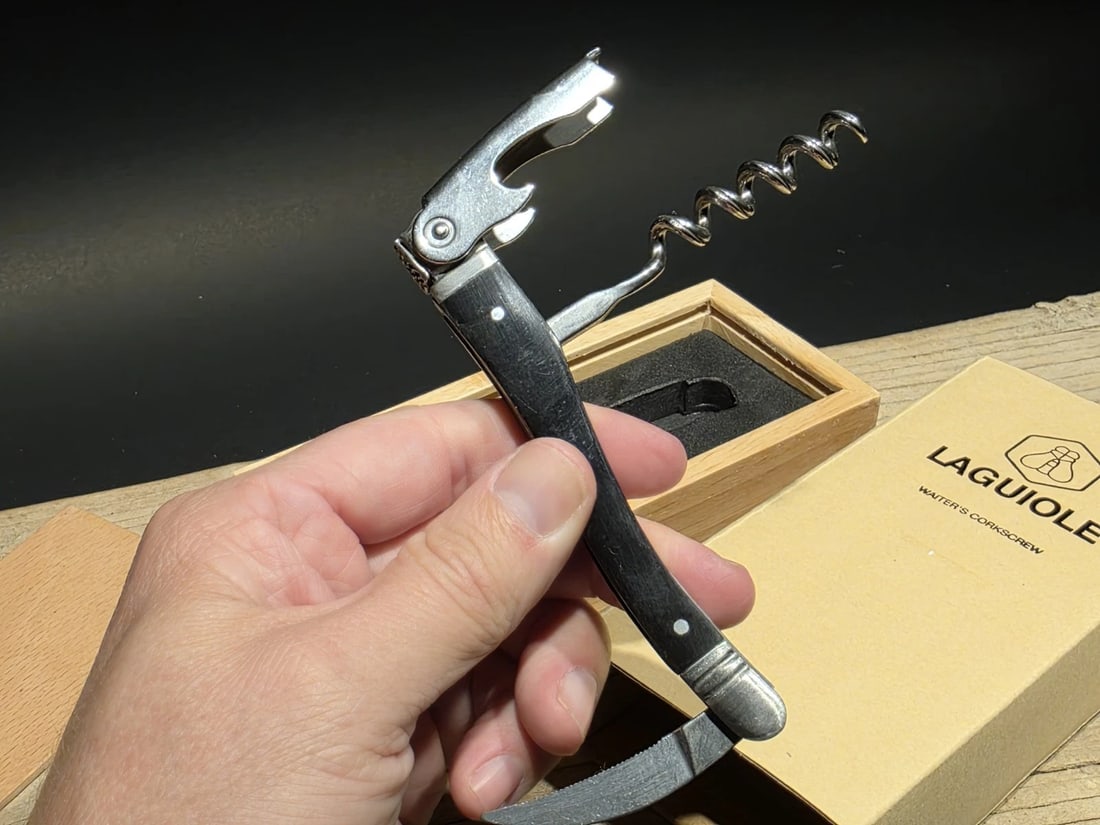 Laguiole Corkscrew with Black Horn Handles - 9