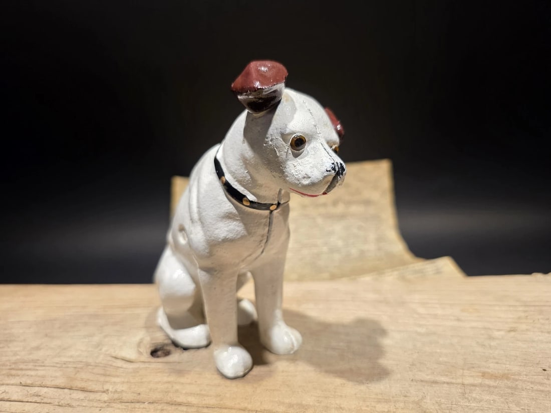 6" Nipper Dog Cast Iron Coin Bank - 10