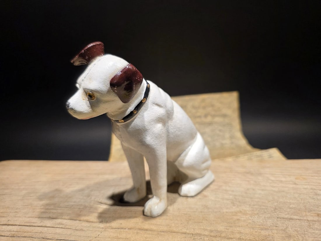 6" Nipper Dog Cast Iron Coin Bank - 11