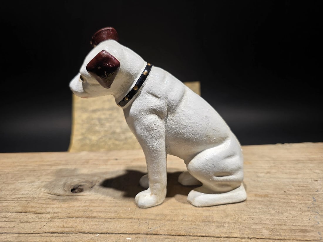 6" Nipper Dog Cast Iron Coin Bank - 12