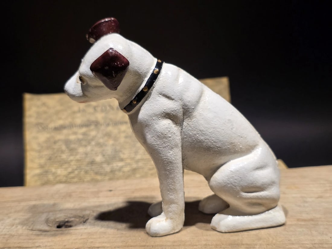 6" Nipper Dog Cast Iron Coin Bank - 14