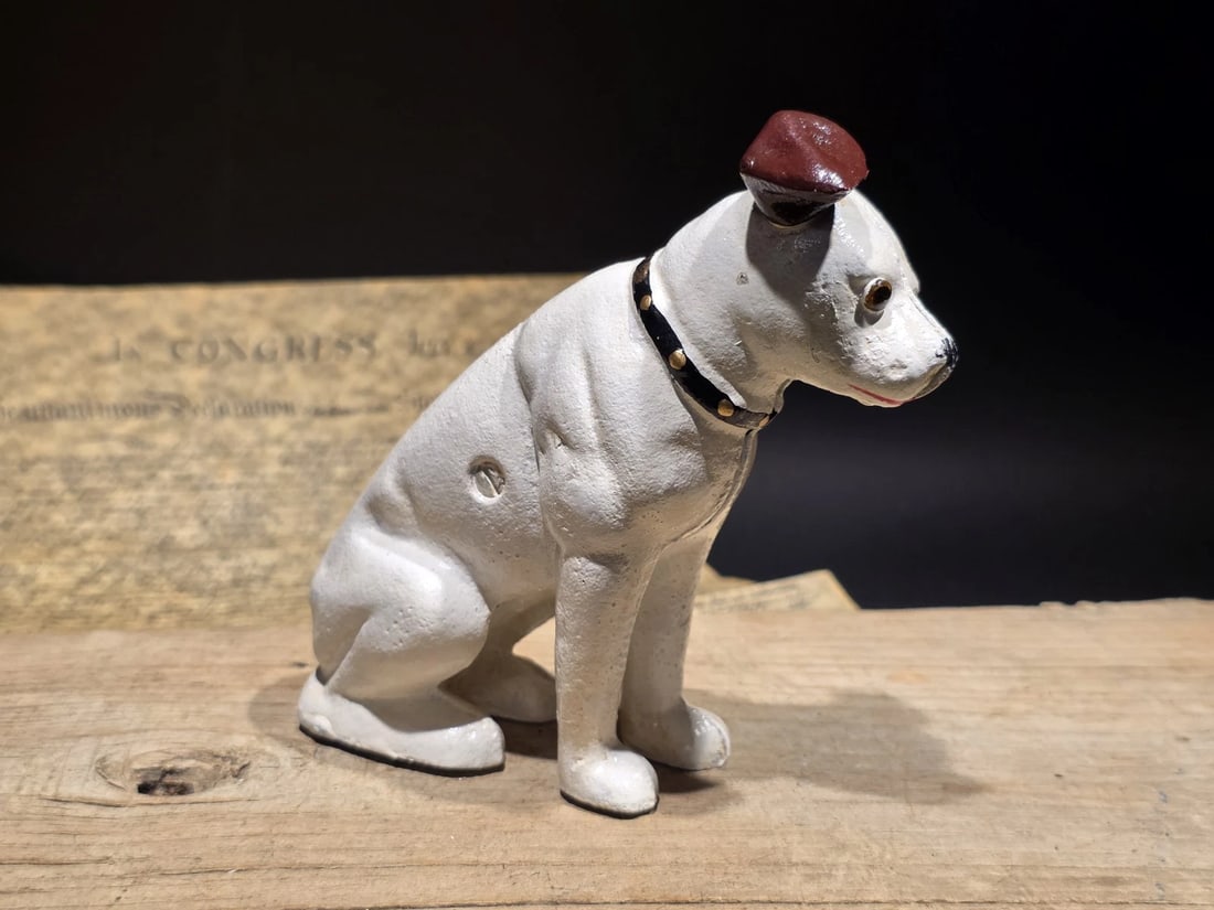 6" Nipper Dog Cast Iron Coin Bank - 15