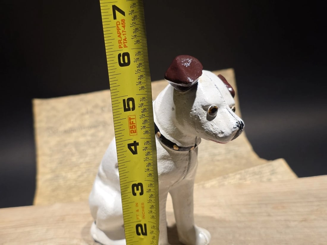 6" Nipper Dog Cast Iron Coin Bank - 16