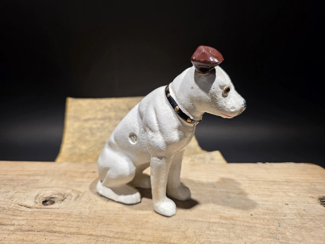 6" Nipper Dog Cast Iron Coin Bank - 3