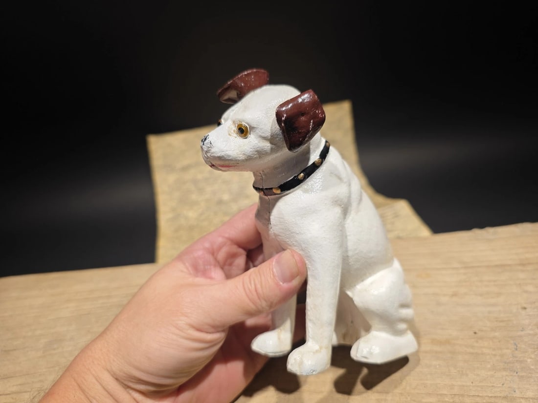 6" Nipper Dog Cast Iron Coin Bank - 5