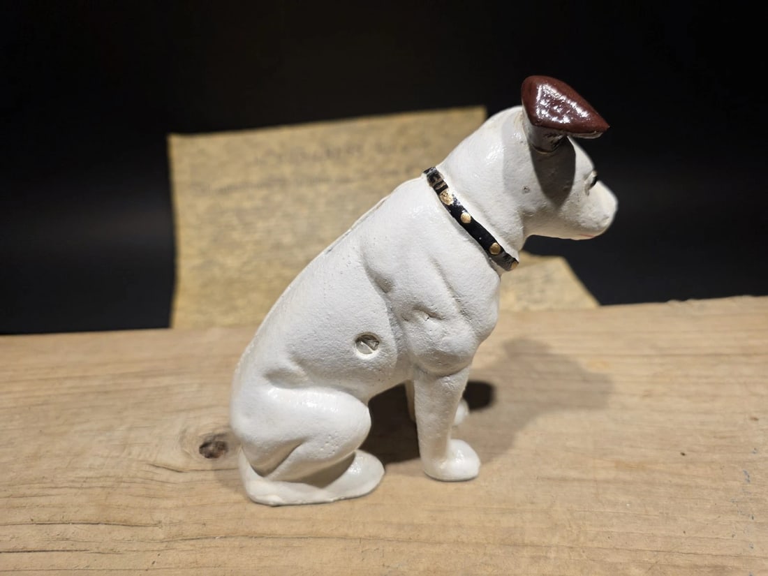 6" Nipper Dog Cast Iron Coin Bank - 9