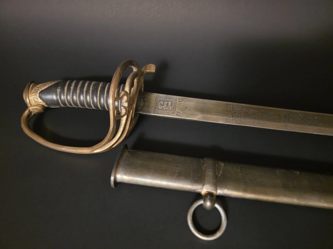 40" Antique-Style 1850 Confederate Civil War Sword - 8