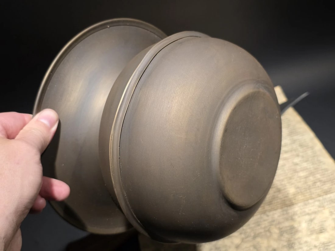 8 1/2" Civil War Confederate Brass Spittoon Cuspidor - 18