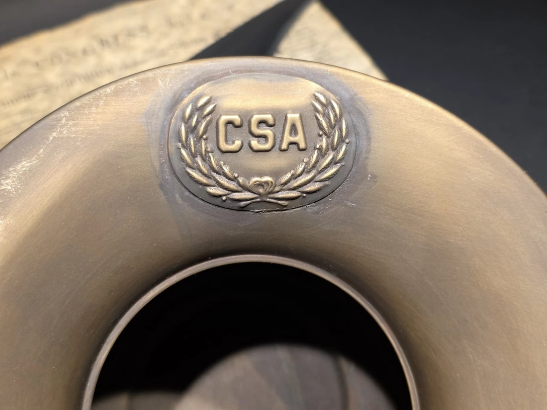 8 1/2" Civil War Confederate Brass Spittoon Cuspidor - 6