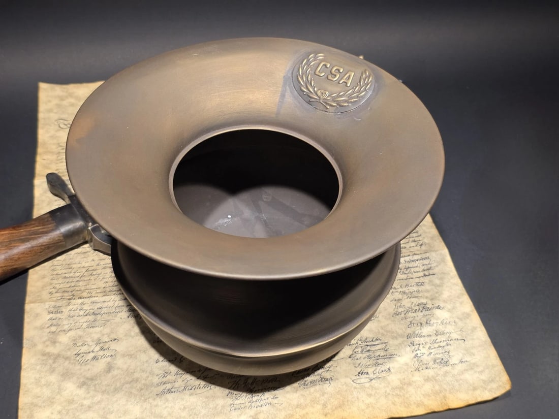 8 1/2" Civil War Confederate Brass Spittoon Cuspidor - 8