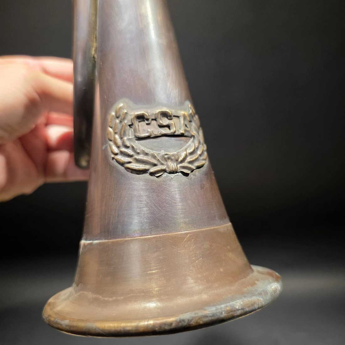 12" Civil War Confederate CSA Bugle Copper Brass Signal Horn - 12