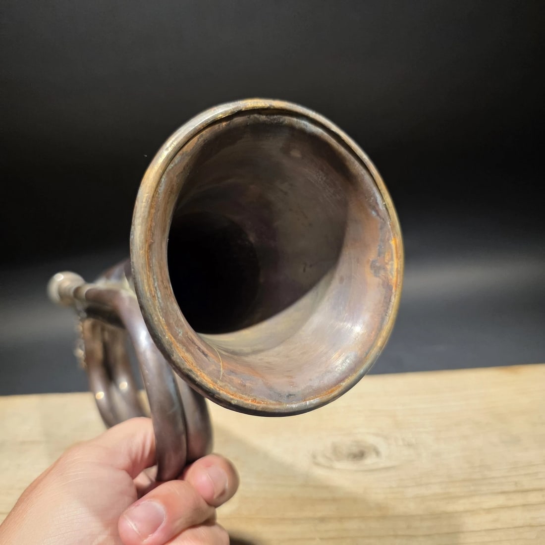 12" Civil War Confederate CSA Bugle Copper Brass Signal Horn - 15