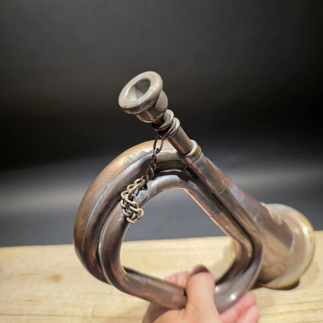 12" Civil War Confederate CSA Bugle Copper Brass Signal Horn - 16