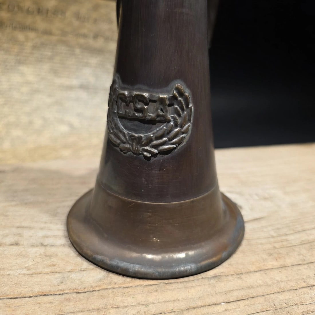 12" Civil War Confederate CSA Bugle Copper Brass Signal Horn - 17