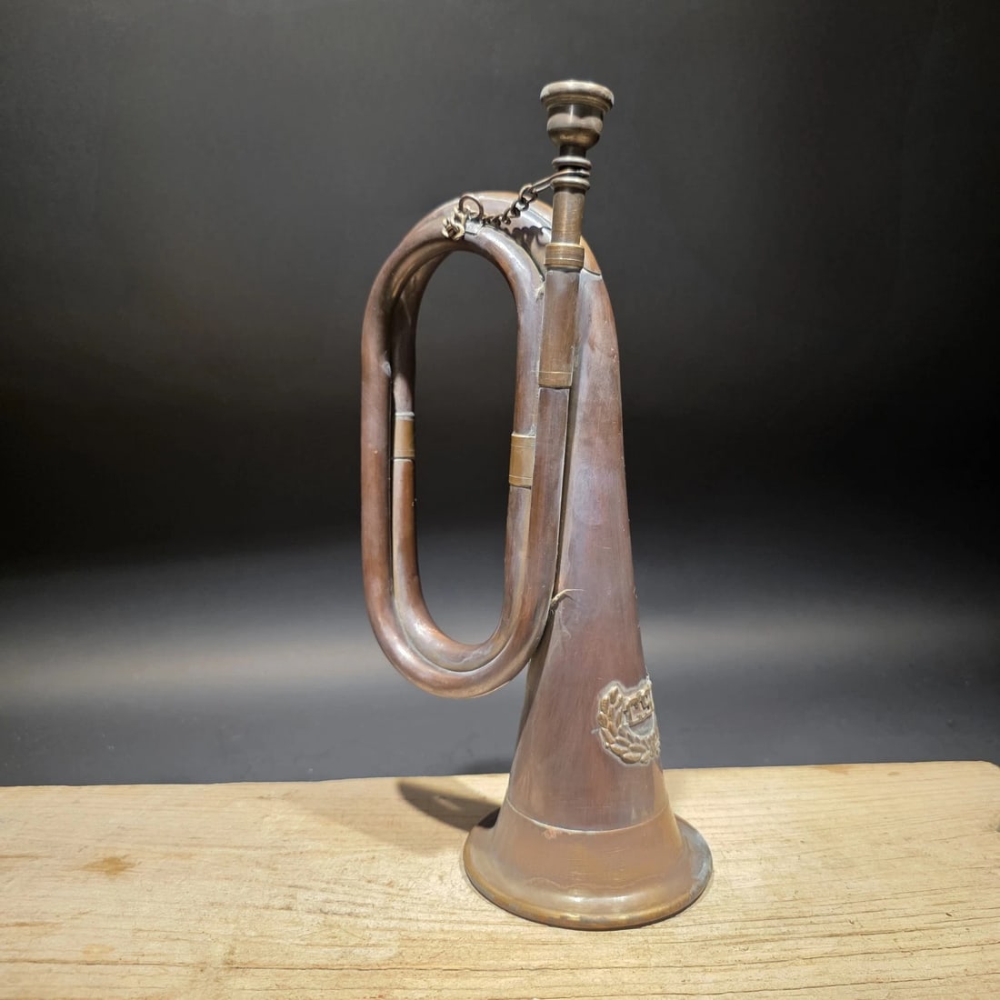 12" Civil War Confederate CSA Bugle Copper Brass Signal Horn - 2