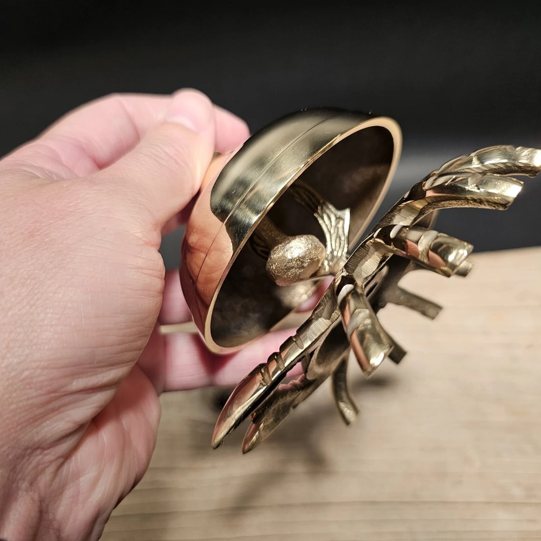 4 1/2" Brass Coastal Crab Table Desk Bell - 10
