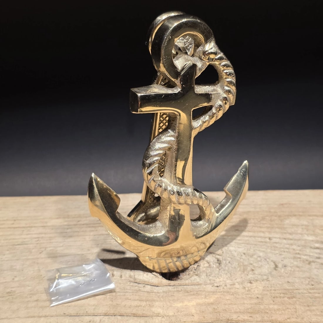 6" Brass Anchor Door Knocker: Solid brass anchor door knocker featuring a traditional ship's anchor wrapped with rope, one of the most enduring symbols of maritime heritage and coastal living. Anchor-themed hardware has long been 