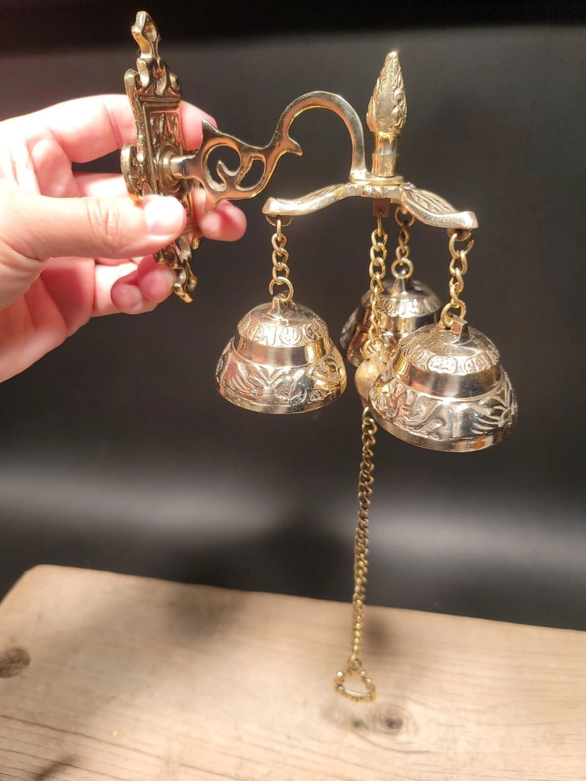 Brass Shopkeepers Entry Wall Mount Bell Hanging Doorbell - 12