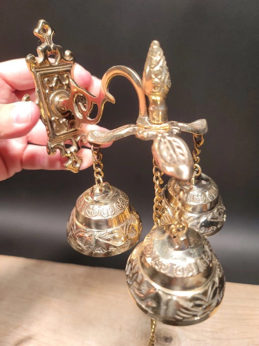 Brass Shopkeepers Entry Wall Mount Bell Hanging Doorbell - 3