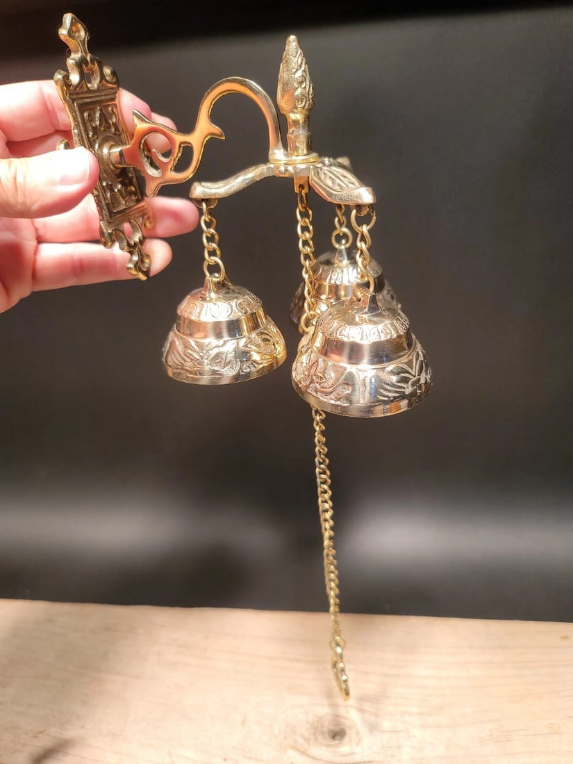 Brass Shopkeepers Entry Wall Mount Bell Hanging Doorbell - 4