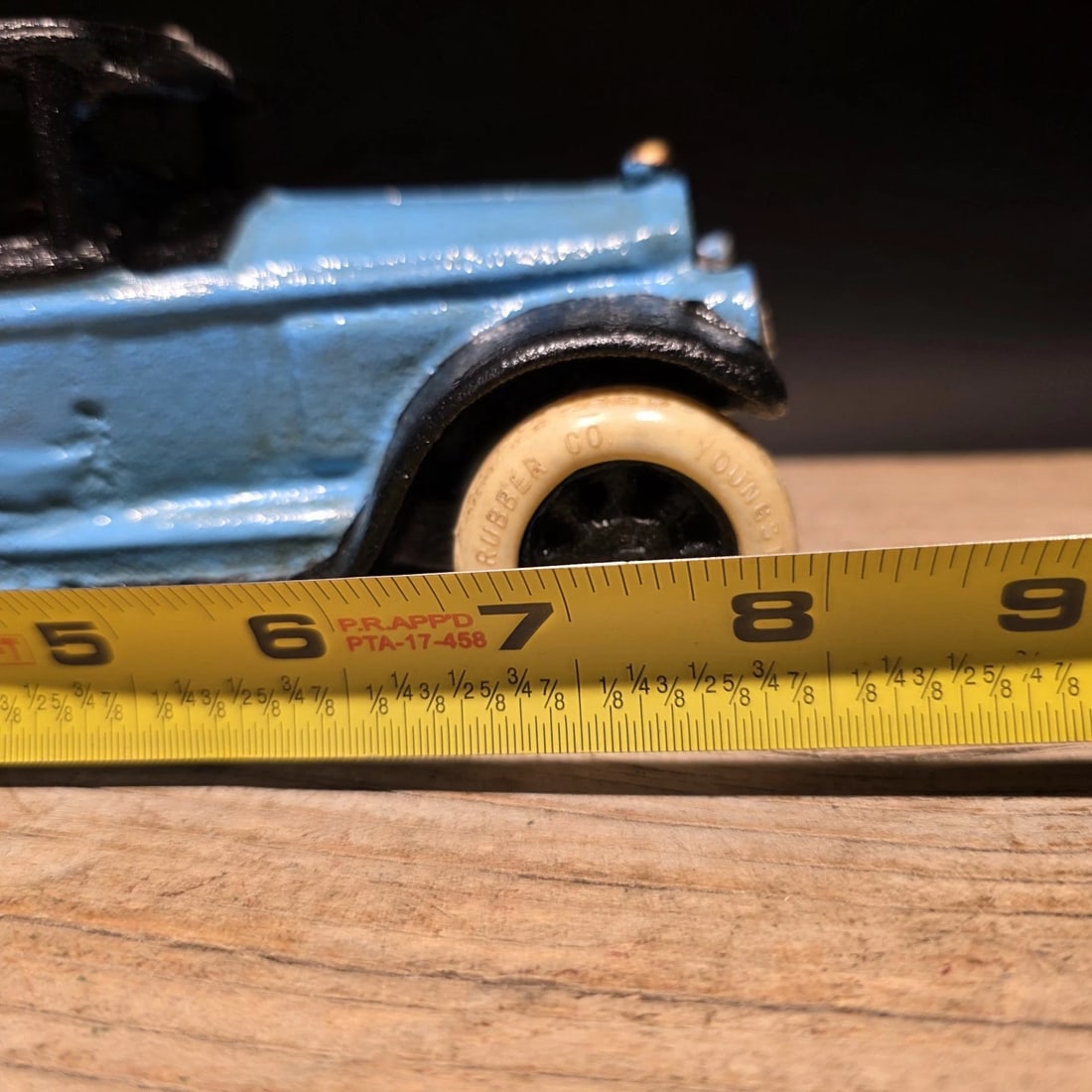 Blue Cast Iron Toy Race Car - 10