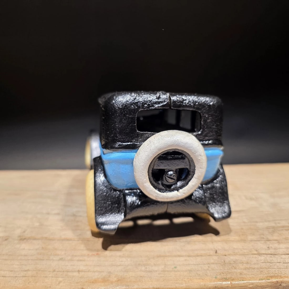 Blue Cast Iron Toy Race Car - 4