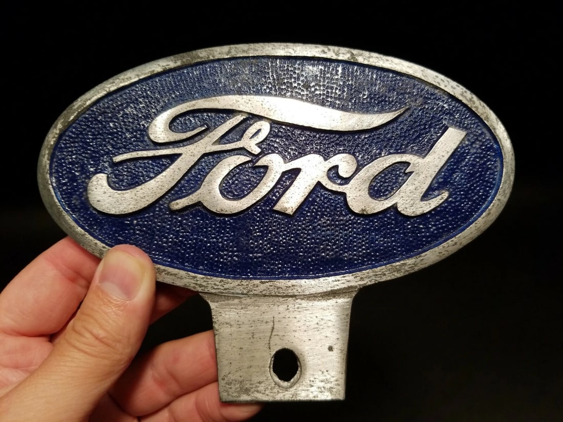 Cast Aluminum Ford Car License Plate Fob Topper - 3