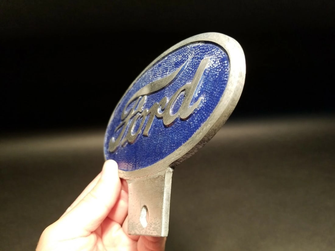 Cast Aluminum Ford Car License Plate Fob Topper - 7