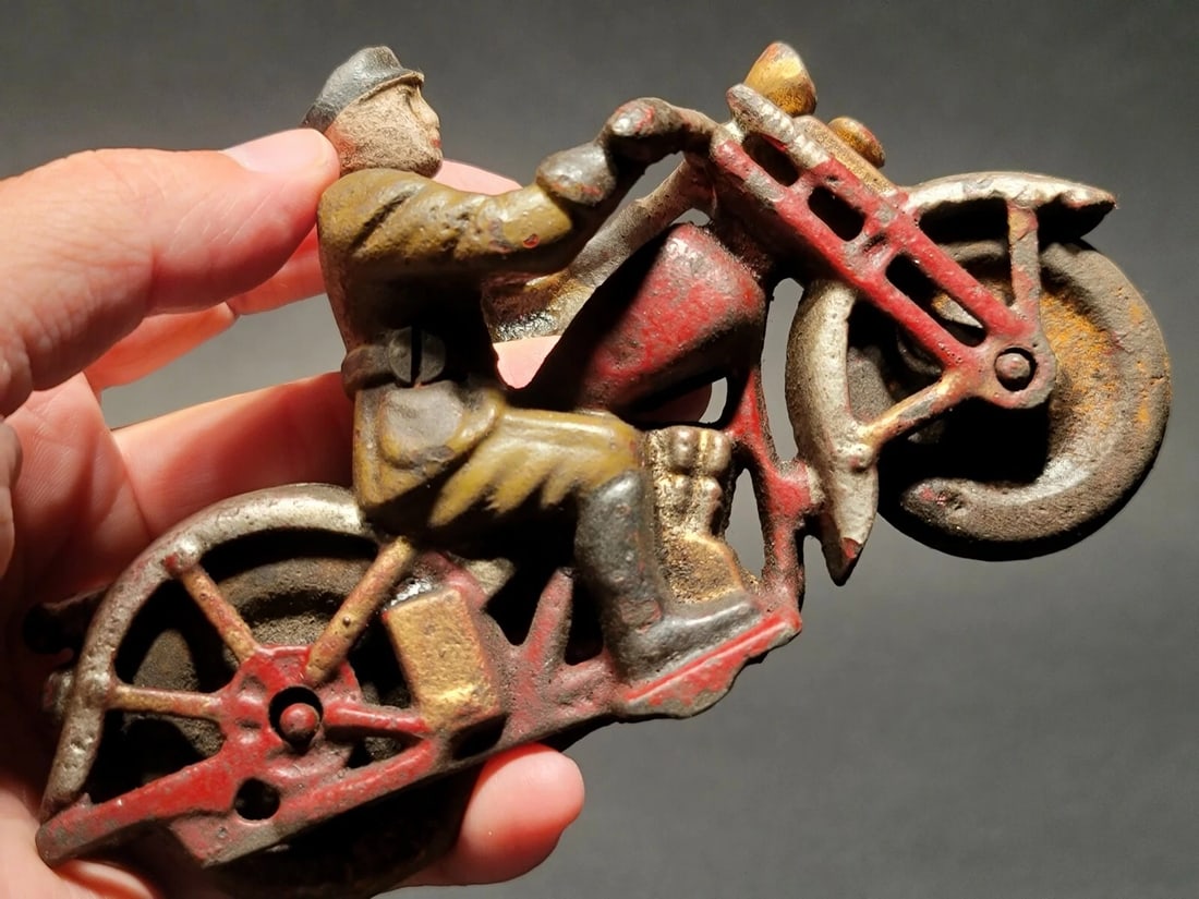 Cast Iron Toy Motorcycle 1 Patrol Rider - 12