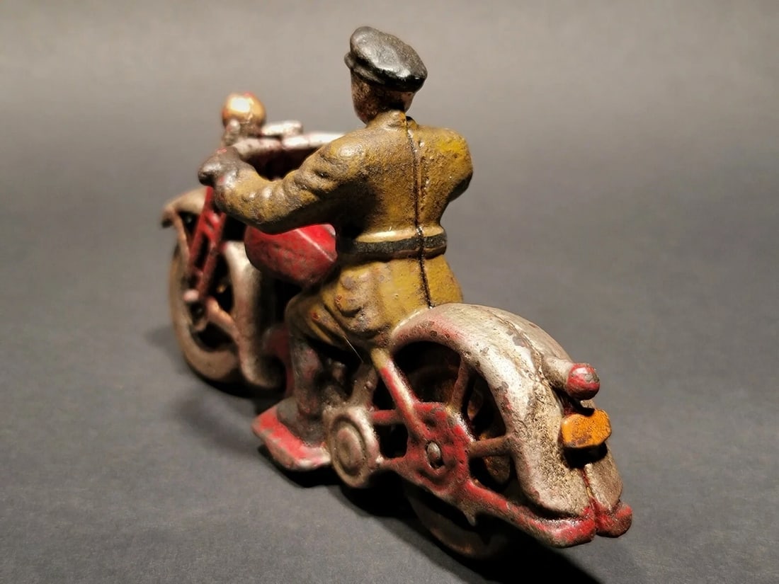 Cast Iron Toy Motorcycle 1 Patrol Rider - 7