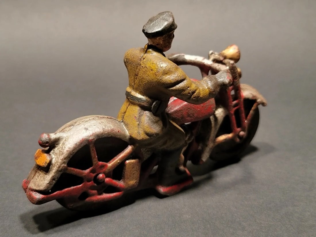Cast Iron Toy Motorcycle 1 Patrol Rider - 8
