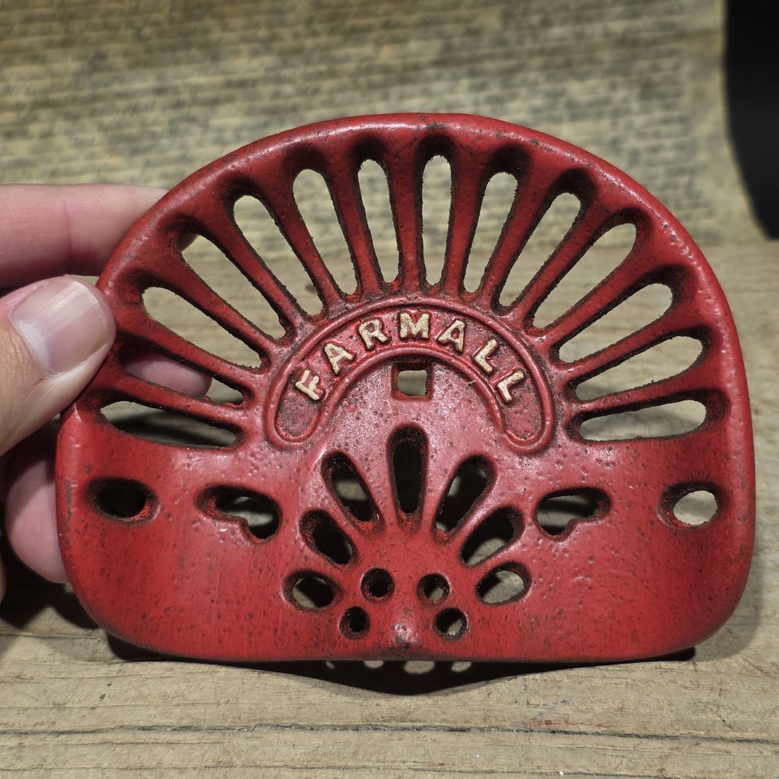 5" Mini Farmall Cast Iron Tractor Seat - Red IH Salesman Sample Paperweight - 5
