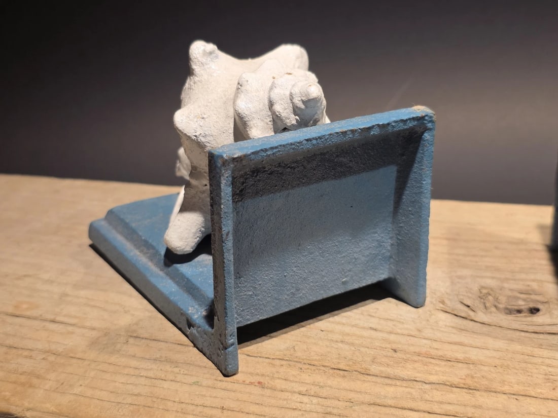 Pair of Cast Iron Conch Shell Bookends Old Paint - 4
