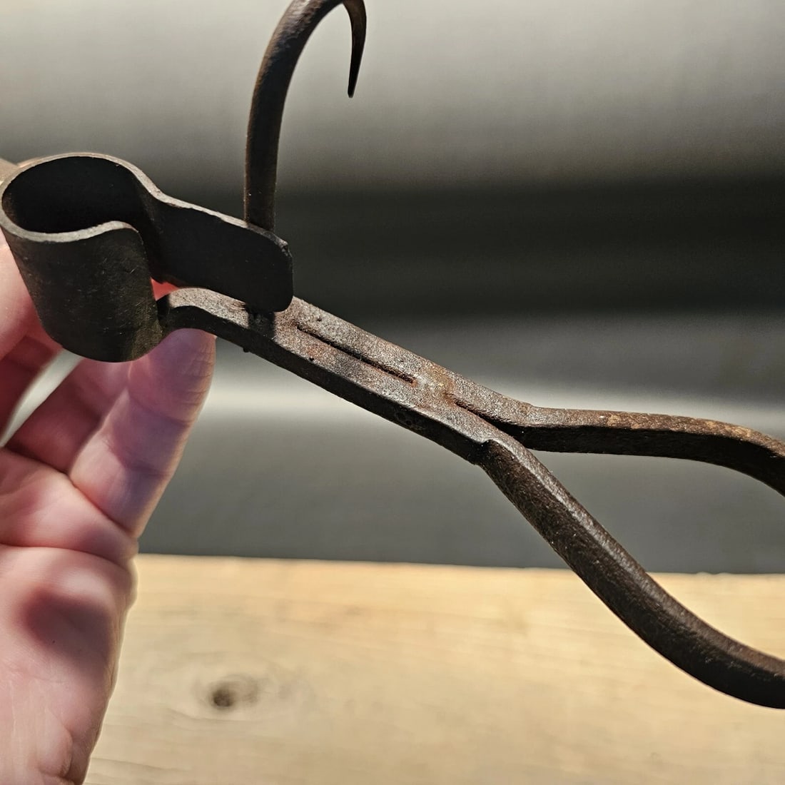 Forged Wrought Iron Mining Sticking Tommy Miners Candlestick - 4