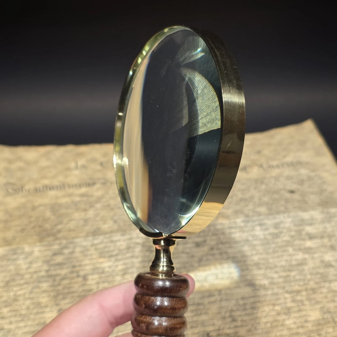 Magnifying Glass w Wood Turned Handle - 5
