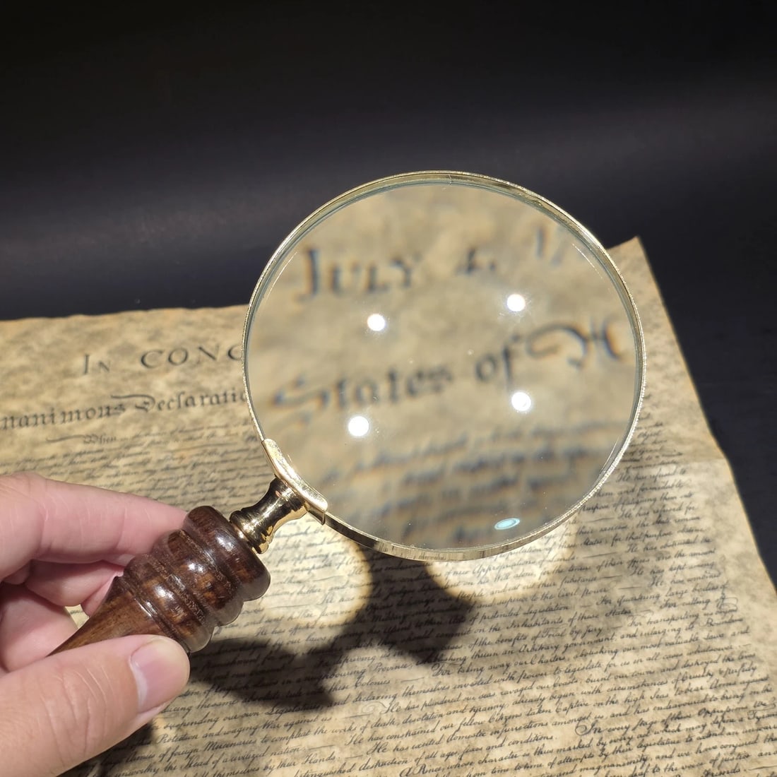 Magnifying Glass w Wood Turned Handle - 8