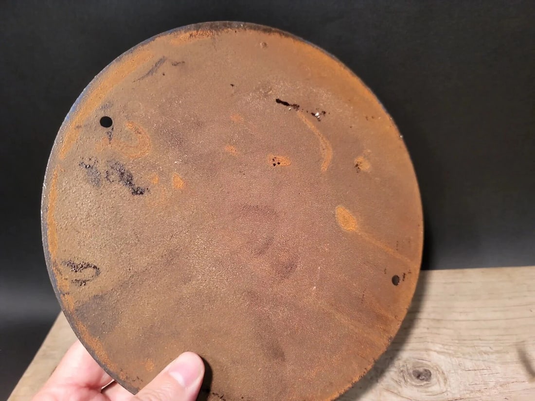 Cast Iron Round Mobile Gas Oil Sign Plaque - 5