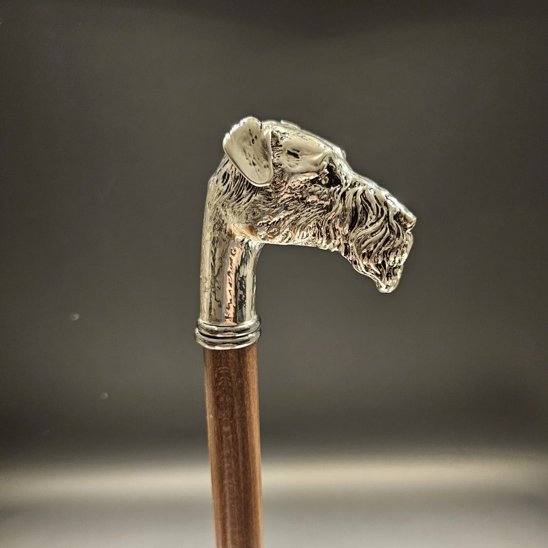36" Antique Style Fox Terrier Dog Head Walking Stick Cane - 13