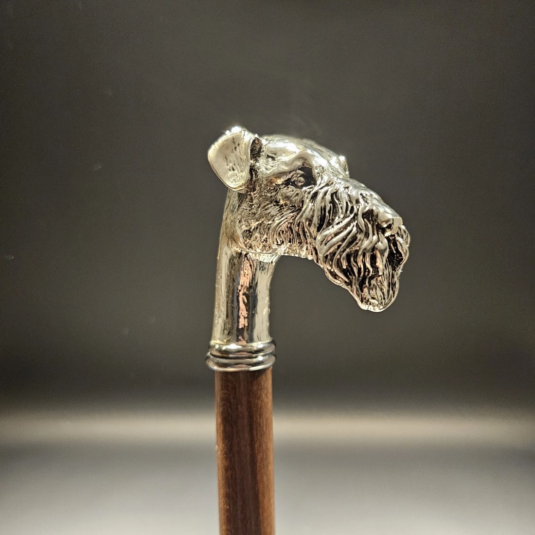 36" Antique Style Fox Terrier Dog Head Walking Stick Cane - 17