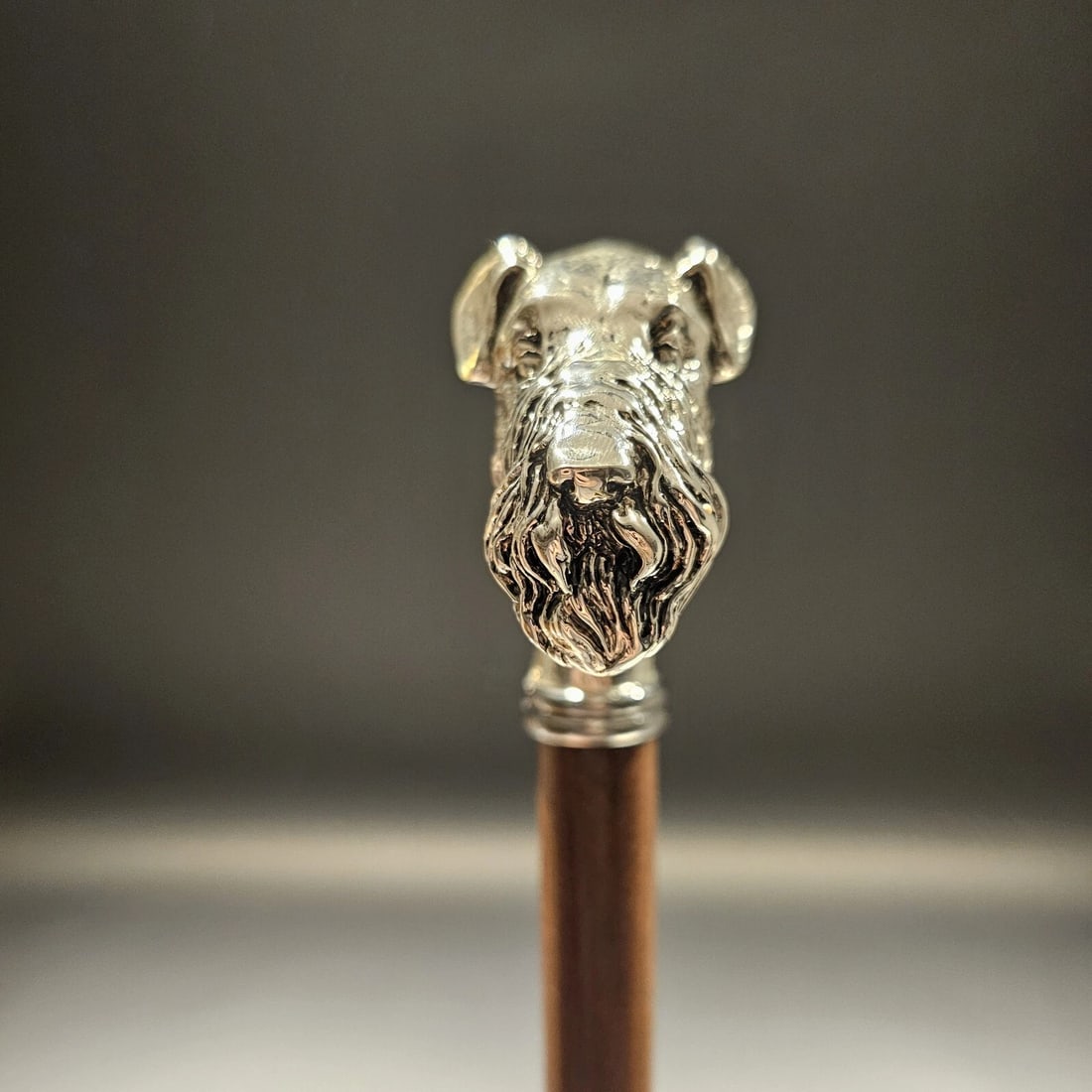 36" Antique Style Fox Terrier Dog Head Walking Stick Cane - 19