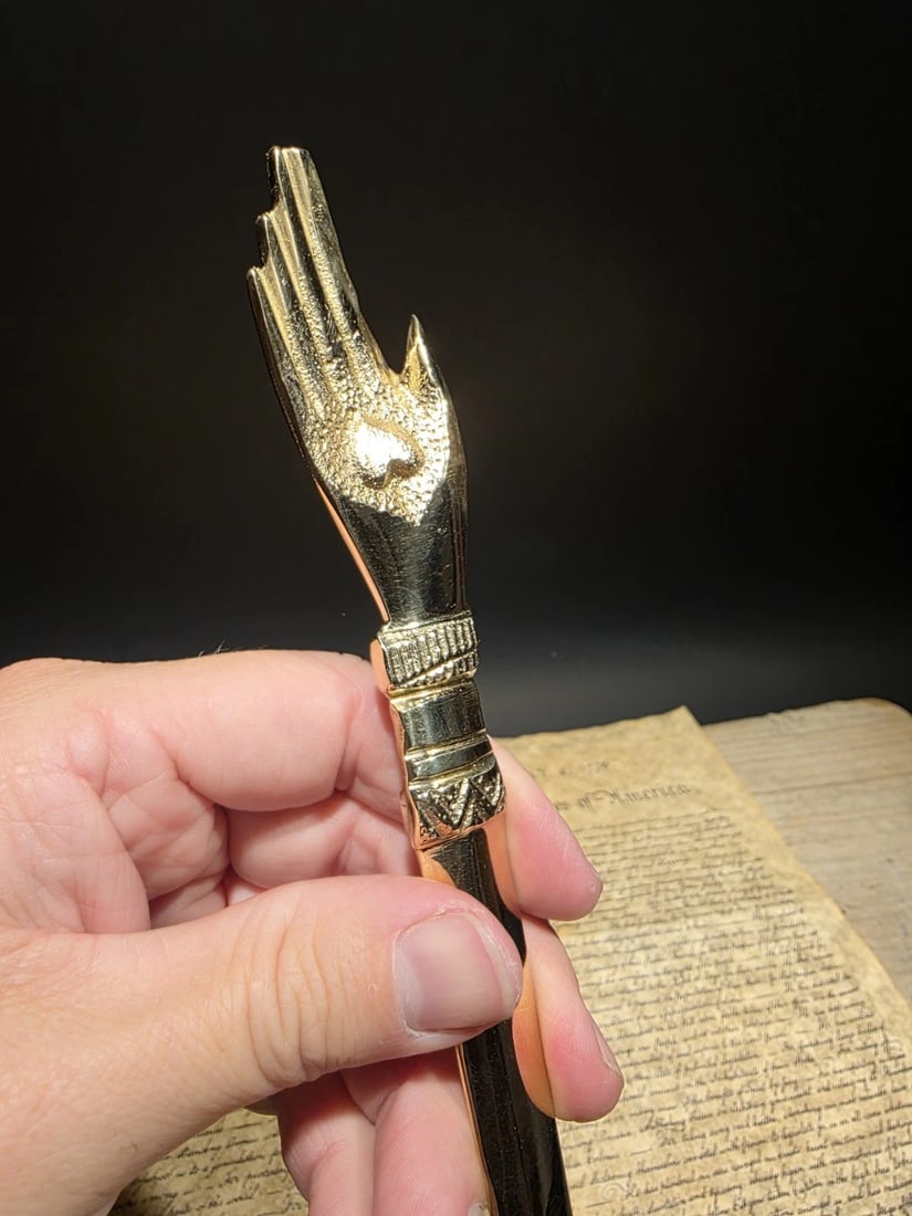 Brass Heart in Hand Friends Love Truth Odd Fellows Letter Opener - 4