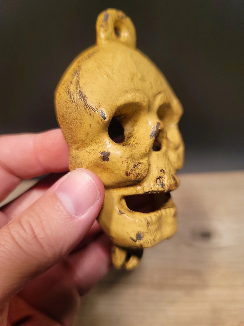 Cast Iron folk art Skull Wall Bottle Opener - 11
