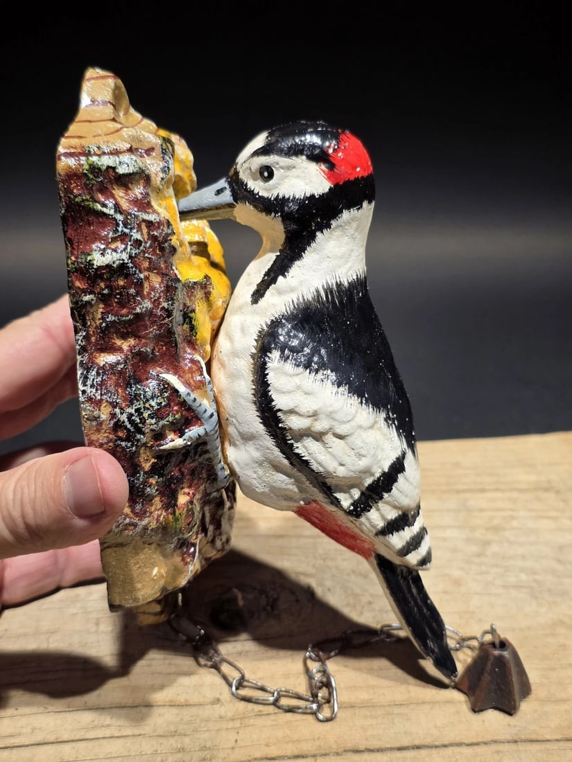 Folk Art Cast Iron Woodpecker Door Knocker - 10