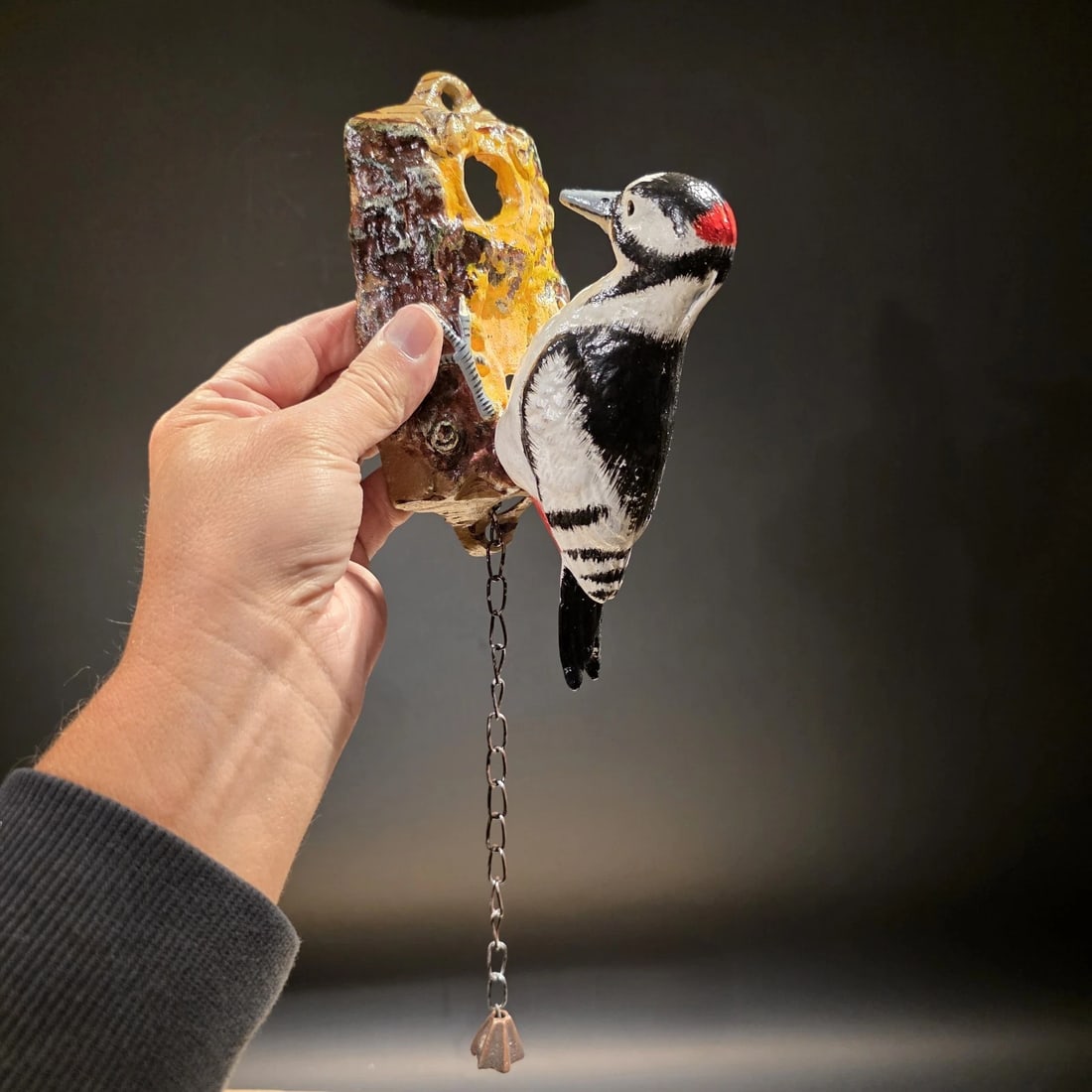 Folk Art Cast Iron Woodpecker Door Knocker - 15