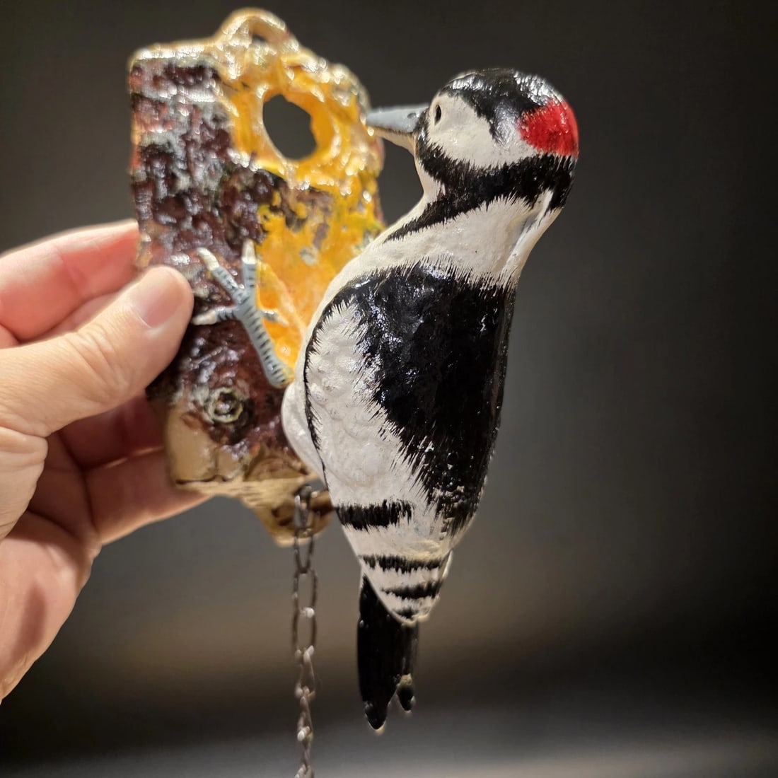 Folk Art Cast Iron Woodpecker Door Knocker - 18