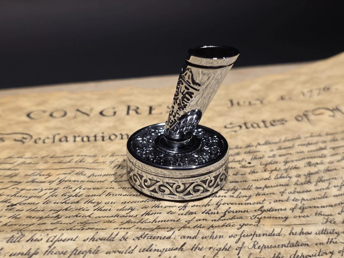 Silver Metal Single Fountain or Dip Pen Holder - 2